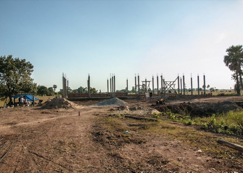 カンボジアの学校建設予定地の30日目の様子